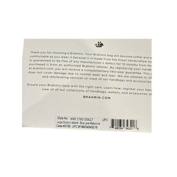 BRAHMIN LARGE DUXBURY “BLUE LACE MELBOURNE “ SATCHEL CROC Leather Good Condition - Picture 10 of 10